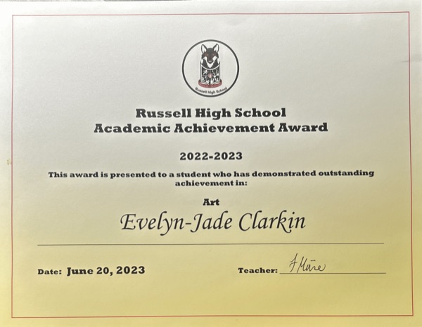 Academic Achievement — Art certificate