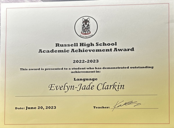 Academic Achievement — Language certificate
