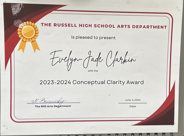 Conceptual Clarity Award certificate